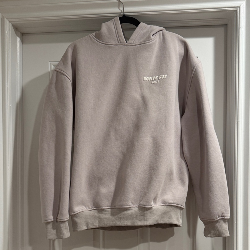 Beige White Fox Hoodie